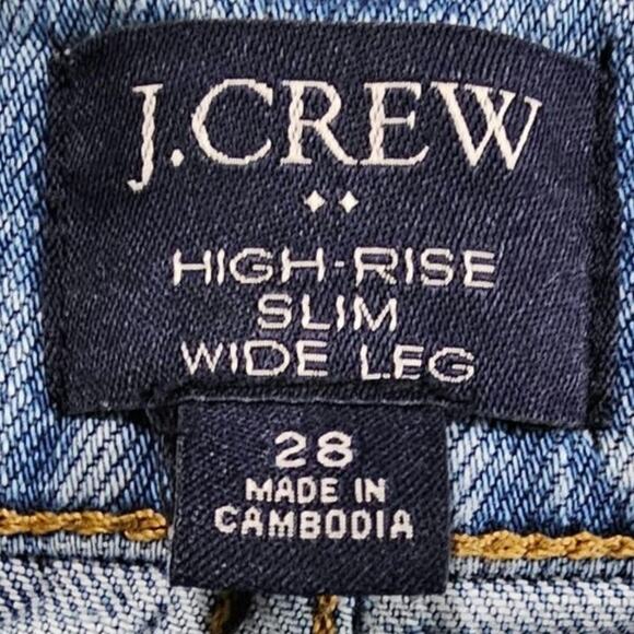 J. Crew Slim Wide Leg Jeans Women's Sz 28 High-Rise Cropped Raw Hem Casual - Picture 5 of 8